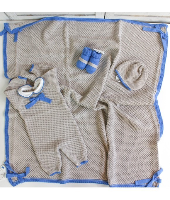 Perforated Onesie Set with Bow §80