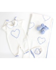 Set Fettuccia Cuoricino 2 Lana taglia 1 mese en