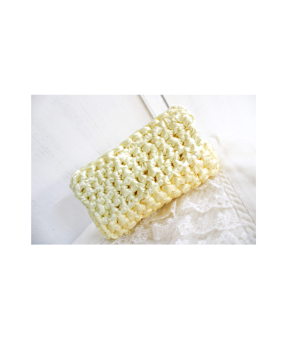 Mini Satin Clutch Bag - Yellow