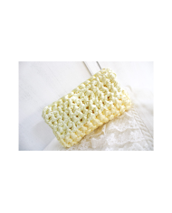 Mini Lace Clutch With Handle - White