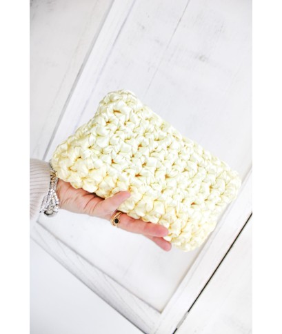 Mini Satin Clutch Bag - Yellow