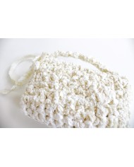 Mini Lace Clutch With Handle - White