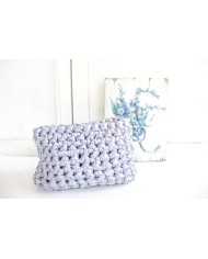 Mini Satin Clutch Bag - Pearl Grey