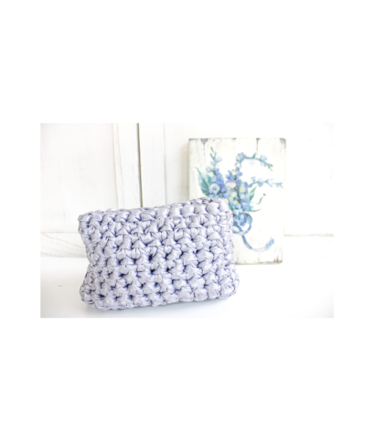 Mini Satin Clutch Bag - Pearl Grey