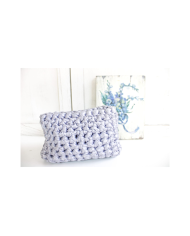 Mini Satin Clutch Bag - Pearl Grey