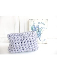 Mini Satin Clutch Bag - Pearl Grey