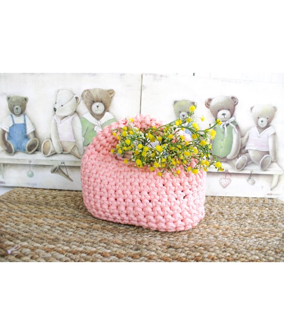 Pink Ribbon Basket Bag