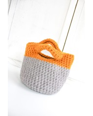 Handbag in Pure Virgin Wool (Ochre-Grey)