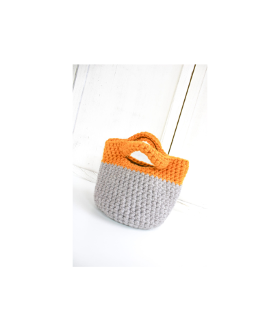 Handbag in Pure Virgin Wool (Ochre-Grey)