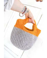 Handbag in Pure Virgin Wool (Ochre-Grey)