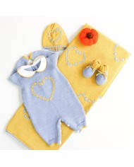 Set Fettuccia Cuoricino 2 Lana taglia 1 mese en