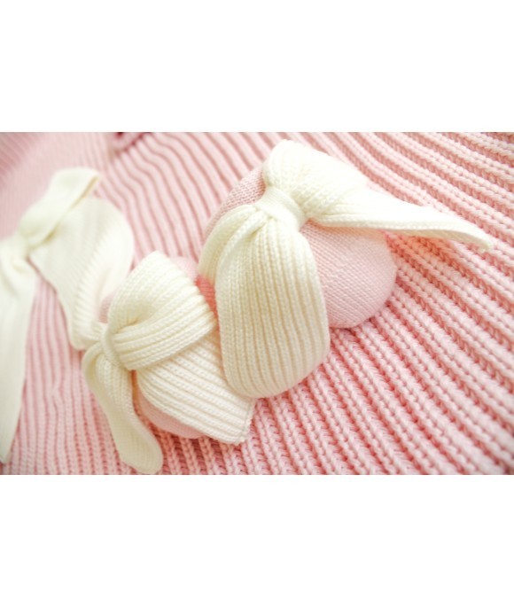 Pink/white English knitted wool set §51