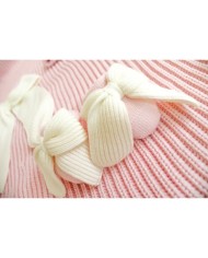 Pink/white English knitted wool set §51