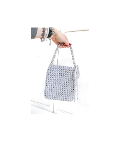 Mini Clutch Bag With Handle - Glitter Ribbon