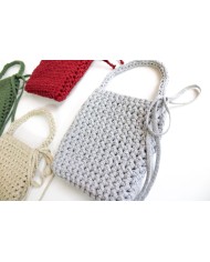 Mini Clutch Bag With Handle - Glitter Ribbon