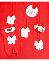 Set Treccia con Fiocco Lana taglia 1 mese en