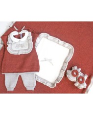 Set Treccia con Fiocco Lana taglia 1 mese en