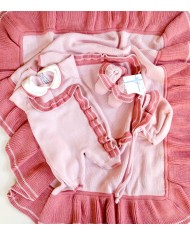 Set Treccia con Fiocco Lana taglia 1 mese en