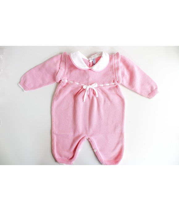 Cotton Knitted Romper with Central Bow §148