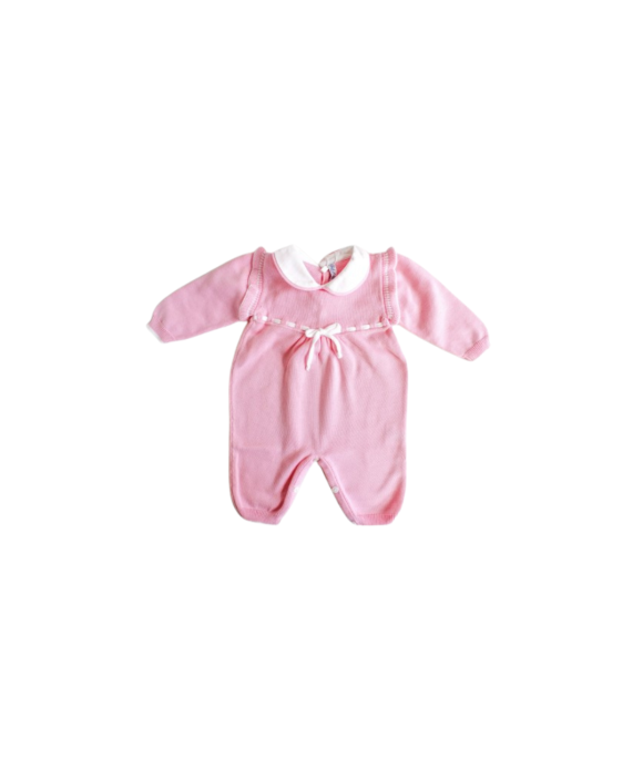 Cotton Knitted Romper with Central Bow §148