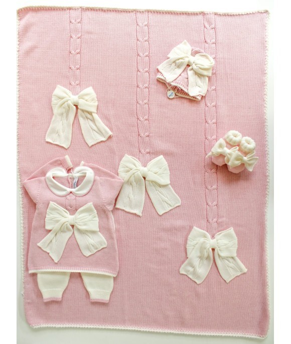 Pigtail Set With Braided Bow - Headband Cover (Shirt + Trousers)