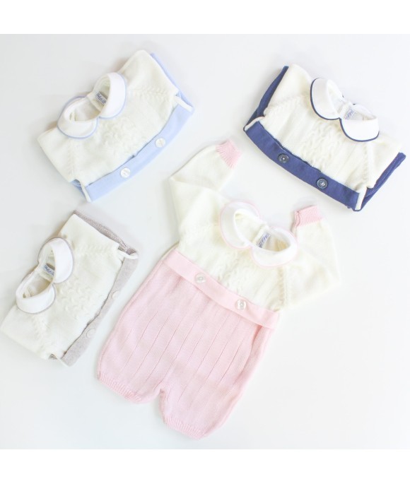 Wool Romper With Ribbon And Buttons §182