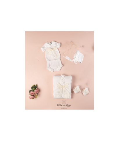 Cotton Ruffles Ceremony Set - Headband Covers (T-shirt + Coulotte) §263