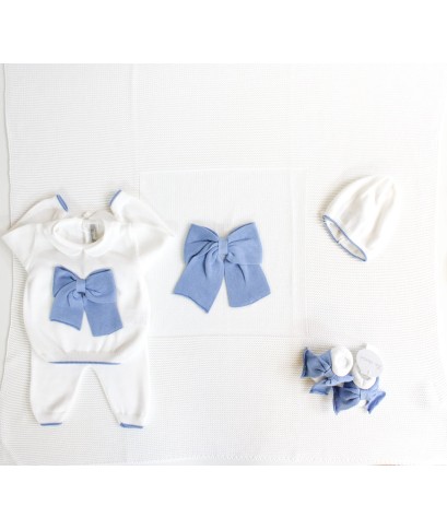 Cotton Bow Set - Band Covers (White-Light Blue) Boy §334