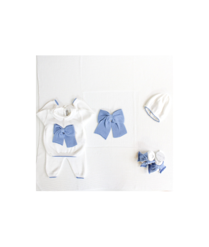 Cotton Bow Set - Band Covers (White-Light Blue) Boy §334