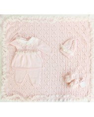 Ceremony Set With Cotton Lace (Girls) - Headband Covers §414