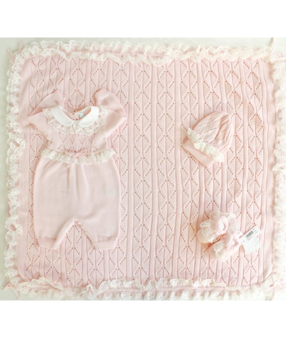 Ceremony Set With Cotton Lace (Girls) - Playsuit §416