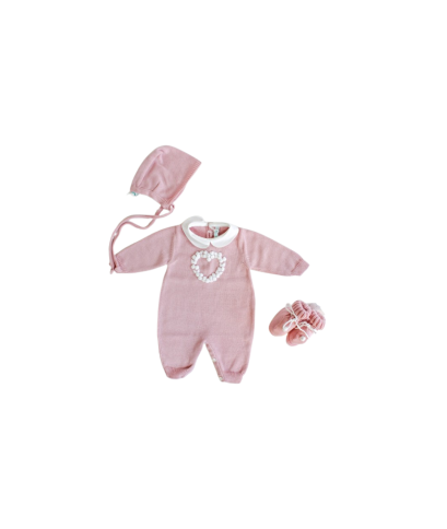 Rococo Cotton Series - Onesie With Bonnet + Shoes §381