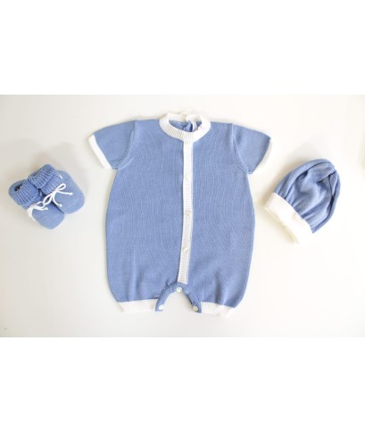 Cotton Button Series - Romper With Shoes + Hat §542