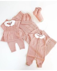 Set Battesimo pizzo Lana taglia 1 mese en