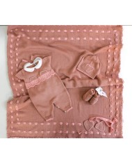 Set 3 trecce e 3 fiocchi Lana taglia 1 mese en