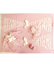 Set pizzo e fiocco Lana 2 taglia 1 mese en