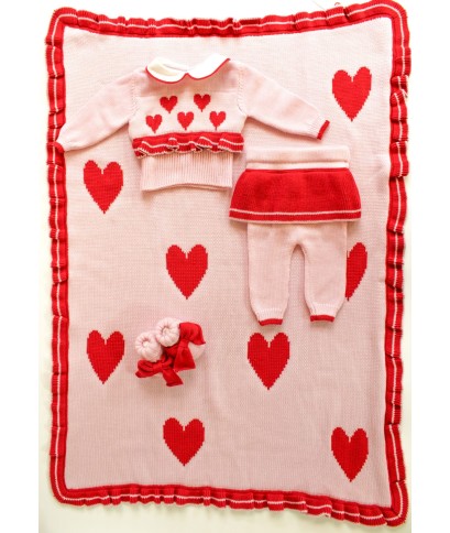 Set Rouches & Cuore intarsio 2 Lana en