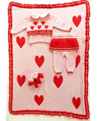 Set Rouches & Cuore intarsio Lana taglia 1 mese25