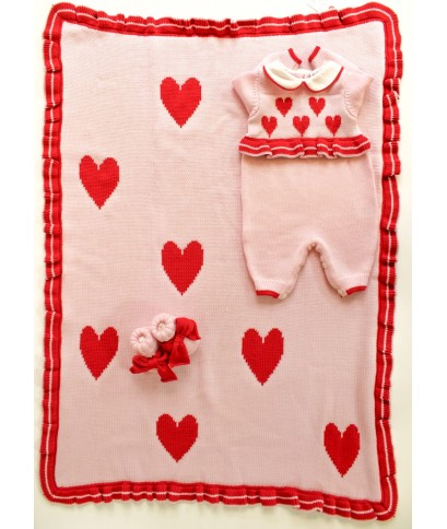 Set Rouches & Cuore intarsio Lana taglia 1 mese en