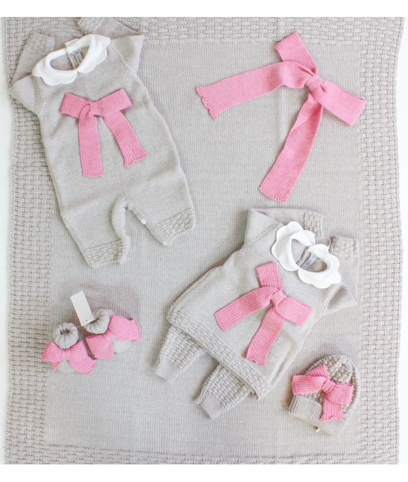 Set Fiocco Rigato 2 Lana taglia 1 mese en