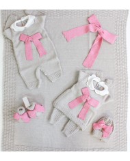 Set Fiocco Rigato 2 Lana taglia 1 mese