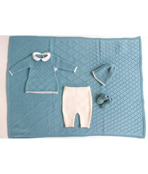 Set Rete Lana 2 femminuccia taglia 1 mese