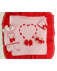 Set Cuore Fettuccia Lana 2 taglia 1 mese en