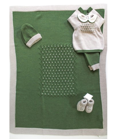 Set Punto Smock 3 Lana taglia 3 mesi en