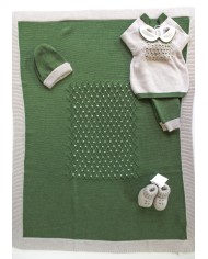 Set Punto Smock 3 Lana taglia 3 mesi en