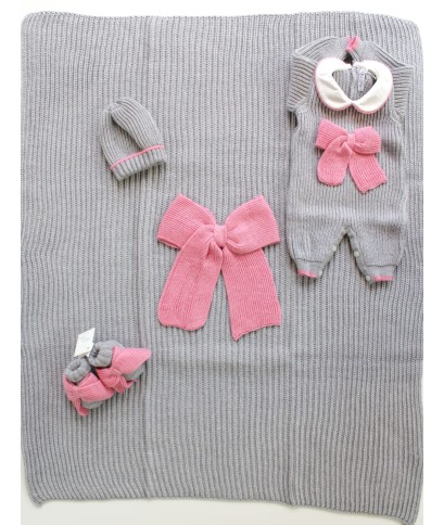 Set Maglia inglese Lana 7 taglia 3 mesi grigio en