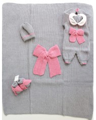 Set Maglia inglese Lana 7 taglia 3 mesi grigio en