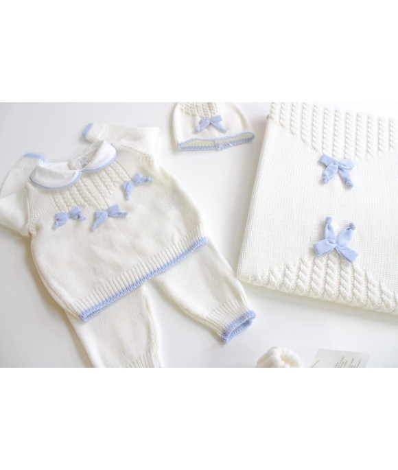 Set Fiocchetti Lana taglia 1 mese en