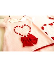 Set Cuore Fettuccia In Pura Lana Maglia + Pantalone §10