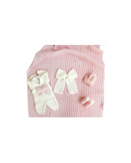 Completo 2 Pezzi Maglia Inglese Con Fiocco Rosa §47